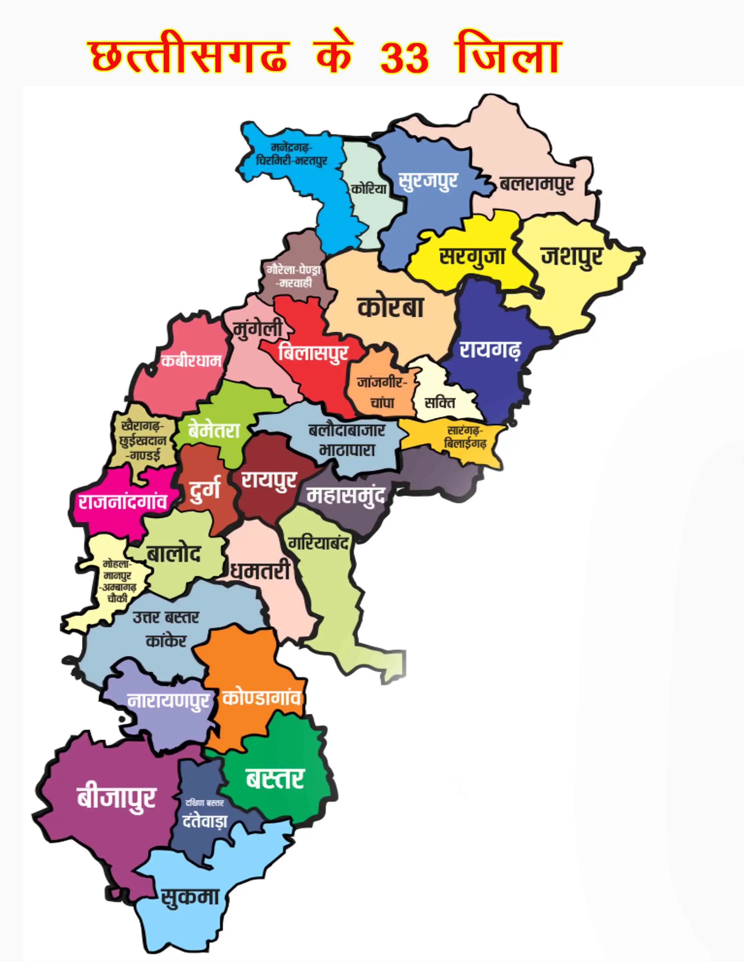 छत्तीसगढ़ में संभाग एवं जिलों का गठन  इतिहास, वर्तमान स्थिति और महत्वपूर्ण तथ्य